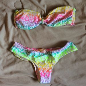SOLD Neon rainbow leopard print suit